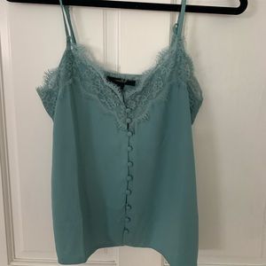 lace button down tank top
